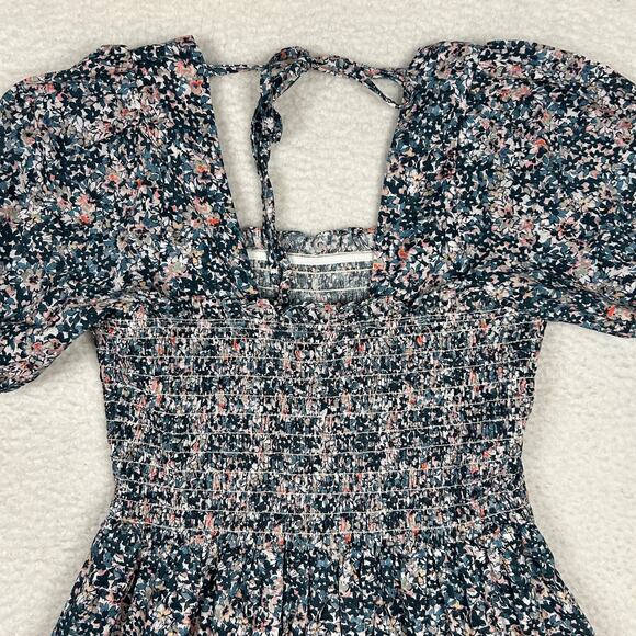 Michael Stars Sz SP Jude Puff Sleeve Smocked Mini Dress Pockets Cottagecore NEW - Picture 5 of 12